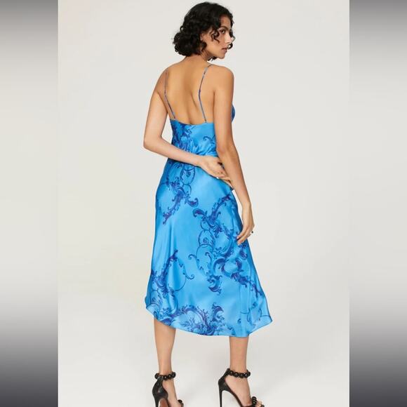 All Saints Alexia Isabella Dress Blue US 10 - Picture 8 of 11